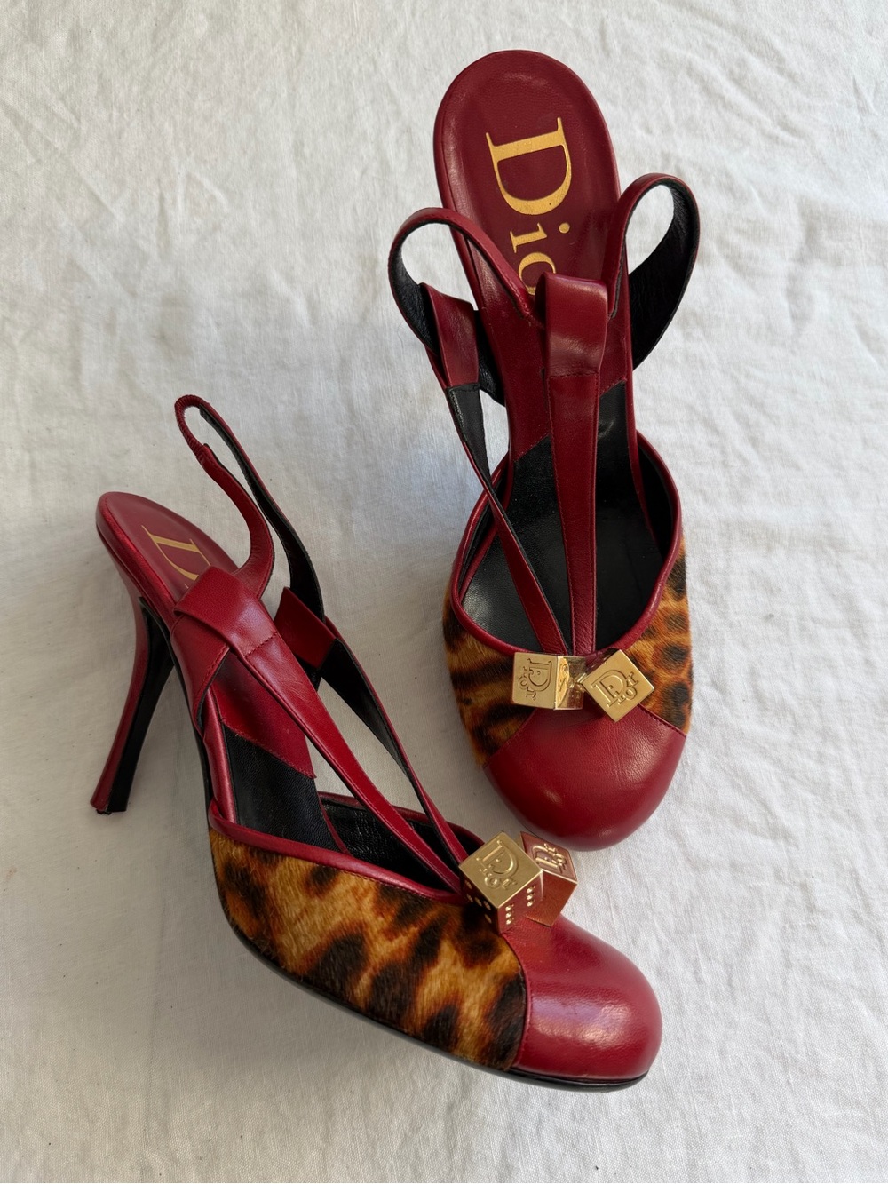 Rare Christian Dior by Galliano Leather Ponyhair Slingback Heels - Picture 13 of 14